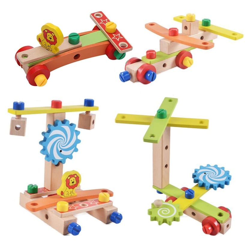 Kid Holz DIY Stuhl Montessori Baby Pädagogisches Spielzeug Kombination Stuhl 