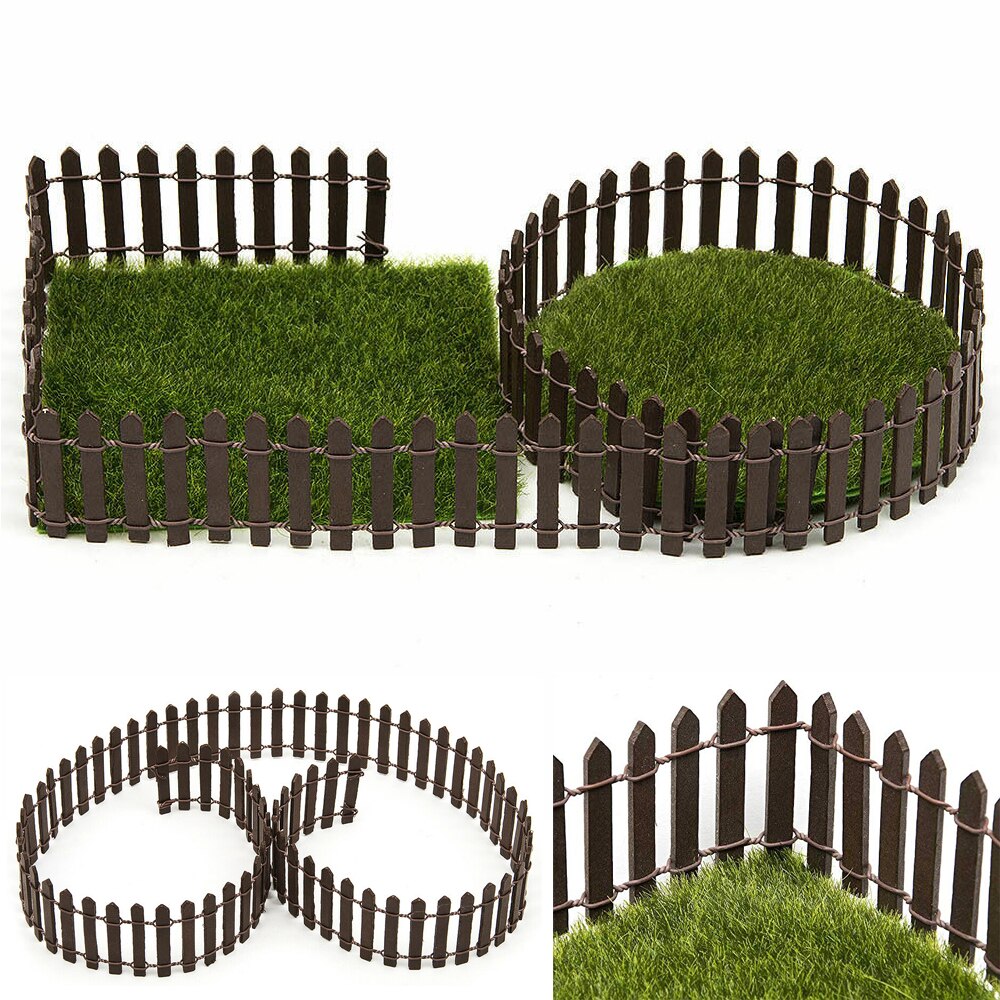 90*5cm DIY Mini Small Fence Barrier Wooden Craft Miniature Fairy Garden` 
