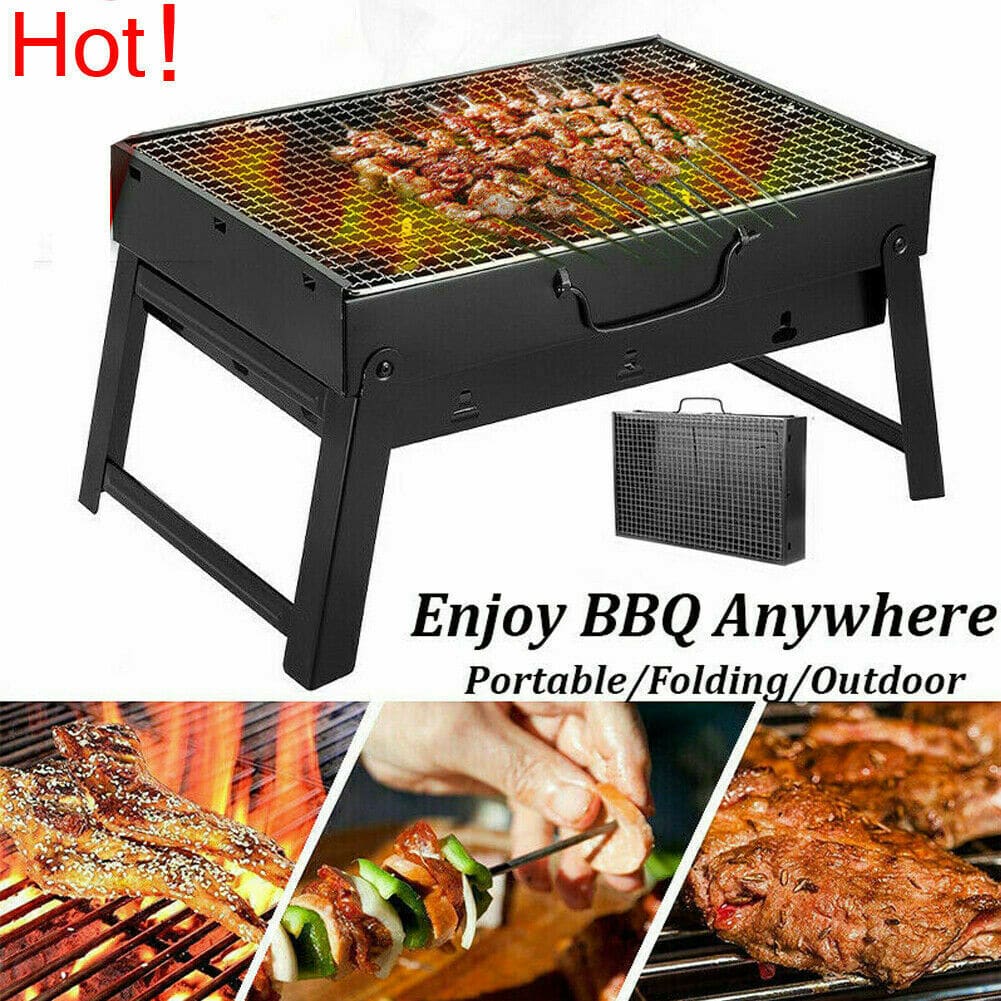 Edelstahl BBQ Grill Mini Barbecue Herd Outdoor Klapp tragbare Camping Kochen 