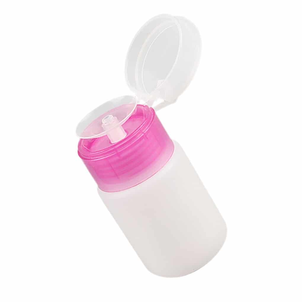 Portable 60ml/120ml Empty Clear Pump Dispenser Bottle Plastic Nail Polish  Remover Cleaner Container |