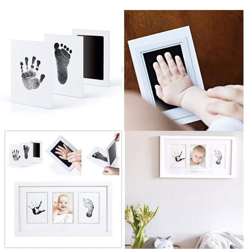 Tintenlose Handabdruck Fußabdruck Baby Rahmen Karte Sets Kind oder Neugeborenes