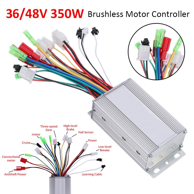 350W Electric Bicycle Scooter Brushless Controller Electric Bicycle Brushless Motor Speed Controller Aluminium Alloy Electric Bike Controller Box for Electric Bicycle Scooter Lixada 36-48V 250W 