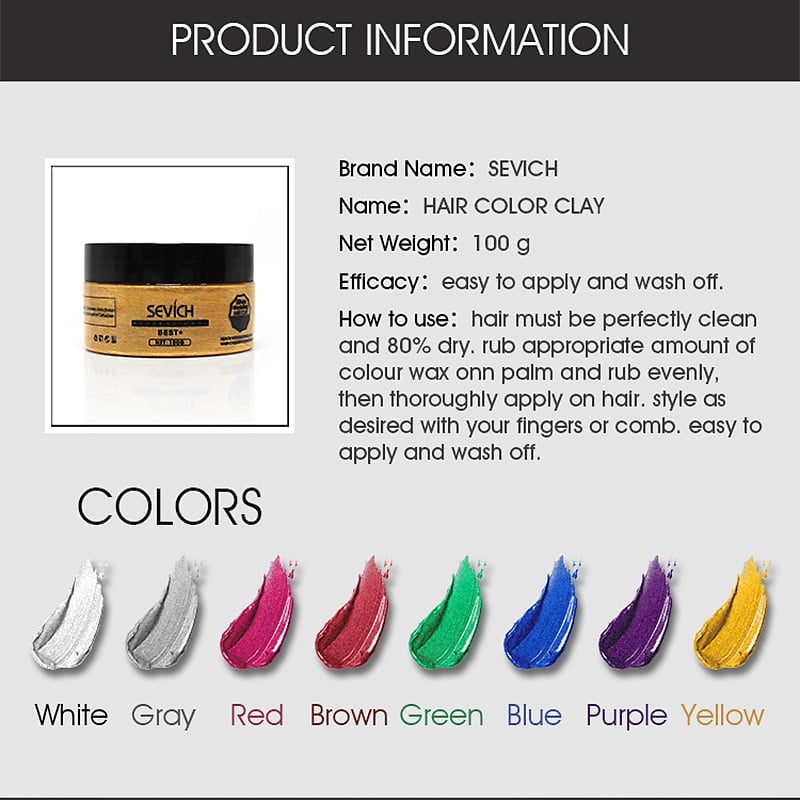 Sevich hair color wax permanent hair color cream unisex strong hold for  dynamic hairstyles |
