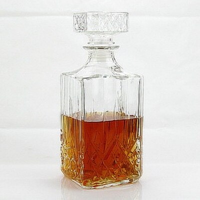 800ML Square Glass Wine Bottle Whiskey Decanter Crystal Container Pourer Carafe 