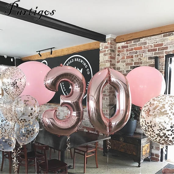 40" pouces Or Rose Argent Or grand nombre ballons fête d'anniversaire Décoration H 