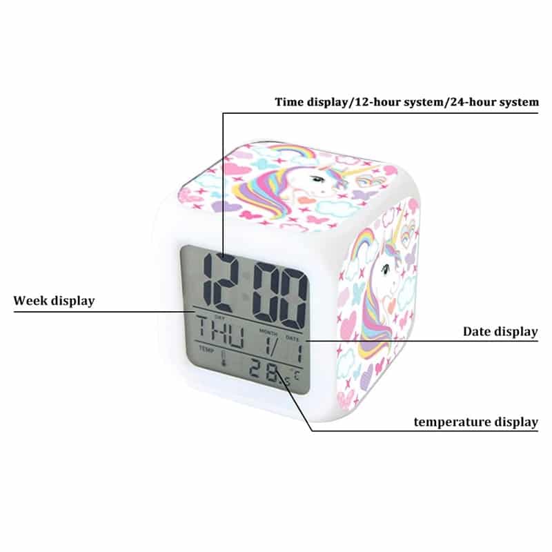 Digital-Wecker,7-Zoll-Curved Dimmbare LED-Schirm-Digital-Uhr für Kinder Sch U1N6 