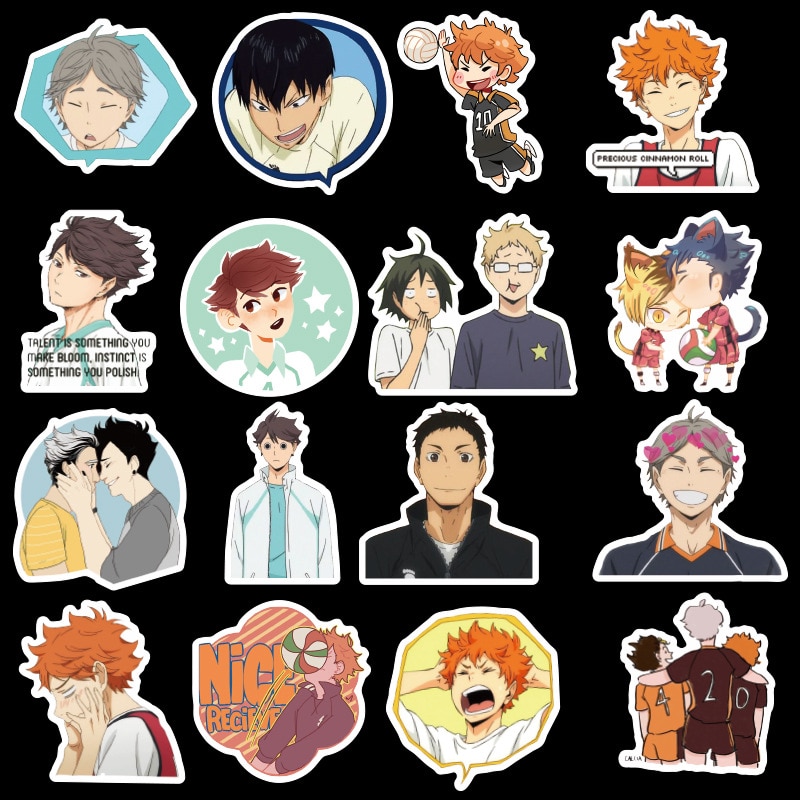50 Piece Manga Haikyuu!! Stickers Hinata Shoyo PVC Stickers Japan Anime  Collection stickers Japanese Volleyball Junior Stickers |