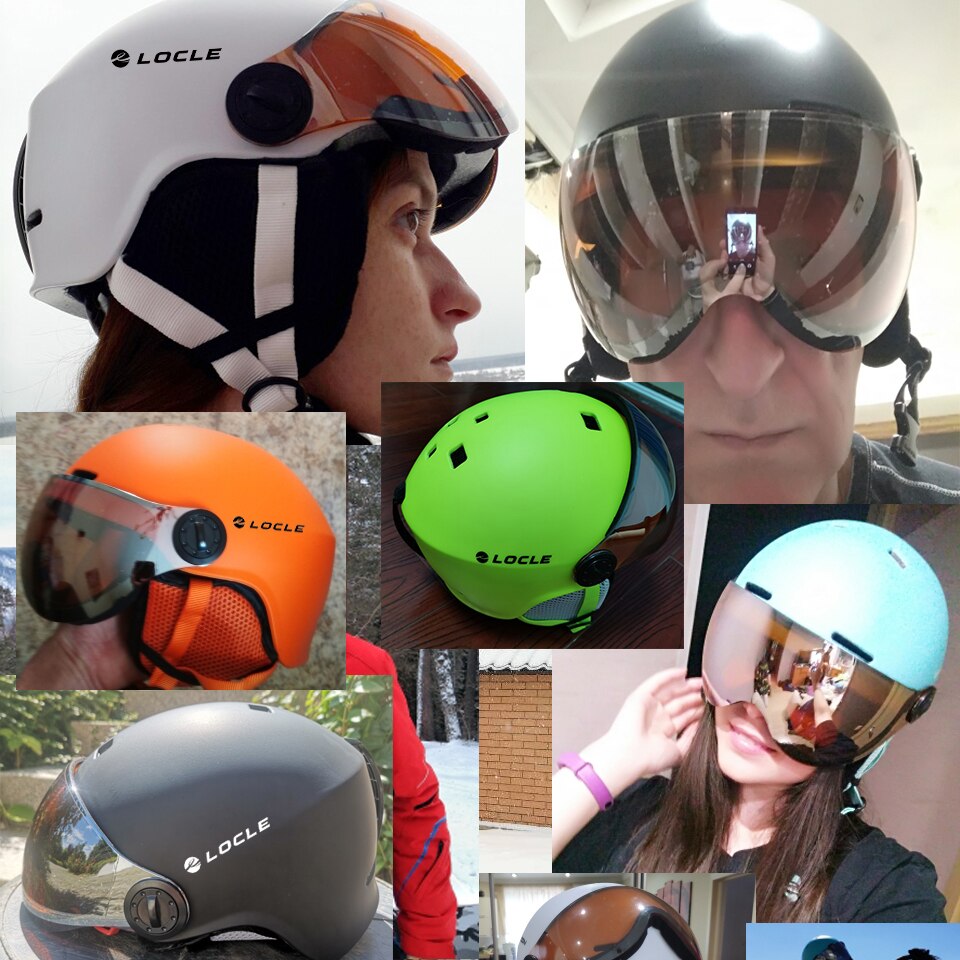 Snowboardhelm esquí Roller casco casco de deportes exterior con visera Orange L 58-61cm 