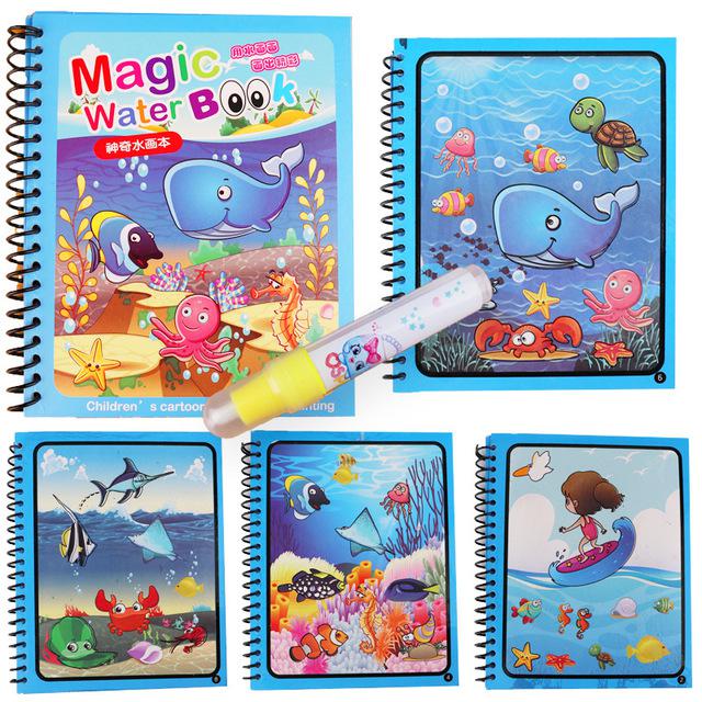 Für Kinder Cartoon Coloring Magic Wasser Zeichnung Buch Stift Malerei Buch... 