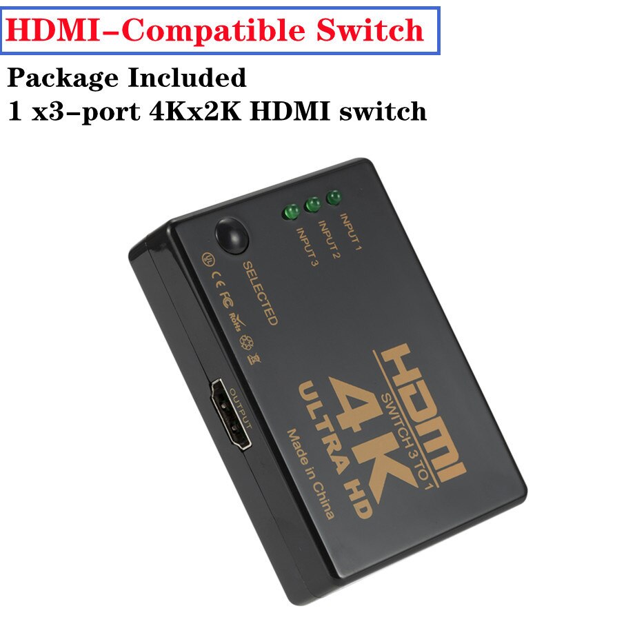 Línea de metal clima Matemático 4K 2K 3 × 1 HDMI Cable Splitter HD 1080P Video Switcher Adapter 3 Entrada 1  Puerto de salida HDMI Hub para Xbox PS4 DVD HDTV PC Laptop TV - Ahorros